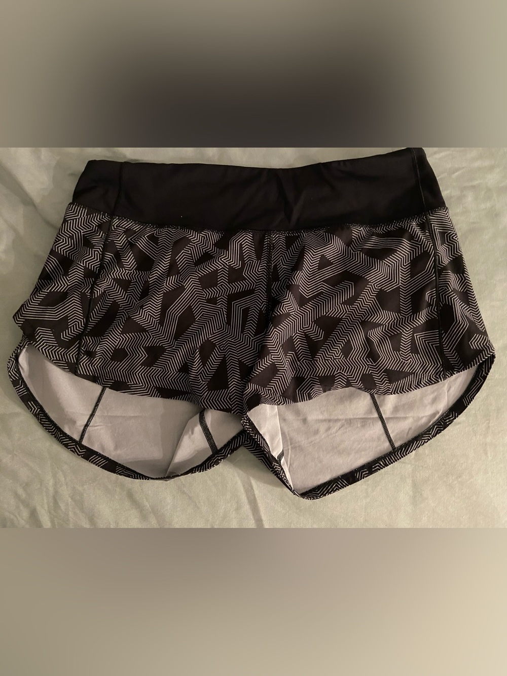Lululemon Hotty Hot Women’s 8 Black Geometric Print Athletic Shorts